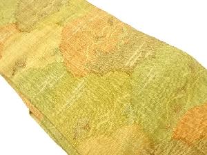 手織り真綿紬雲に抽象模様織出し名古屋帯